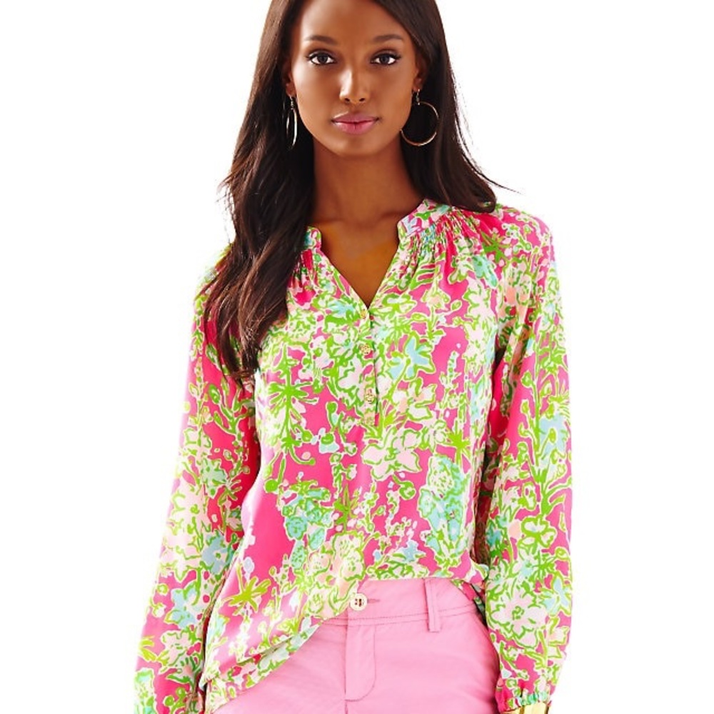 Lilly Pulitzer Southern Charm neon Elsa top -small